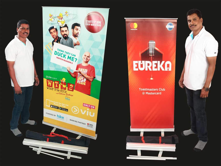 Iron Rectangle Cut Out Standee Roll Banner, For Advertising at Rs