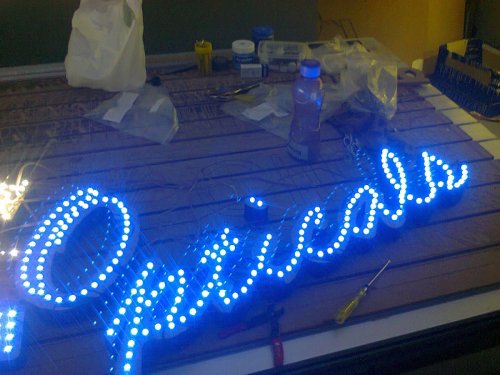DG opticals open dot acrylic LED letters