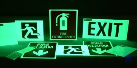 glow in the dark fire exit plates