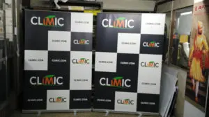 portable banner stand printing of large size 6 feet height X 4 feet width for the Climic company