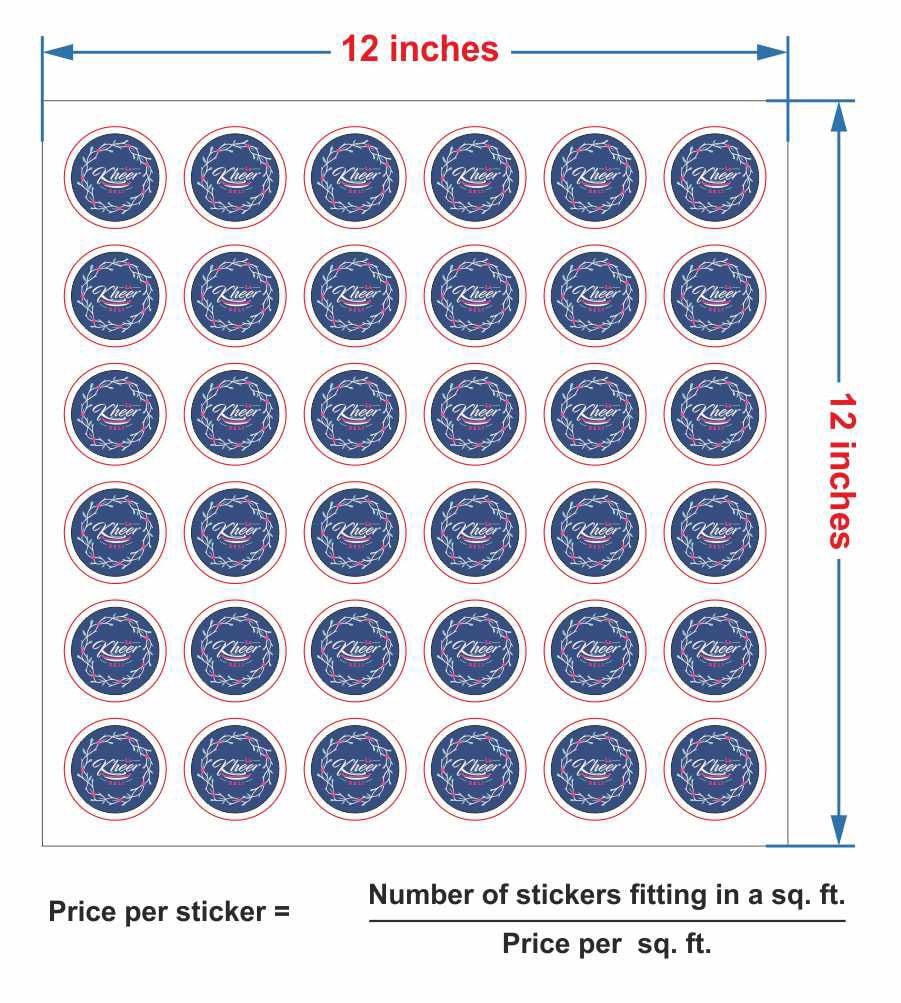 per piece cost of shape cut stickers