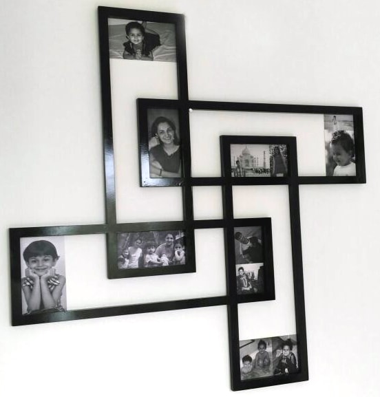 multiple picture photo frame in the shape of a swastik