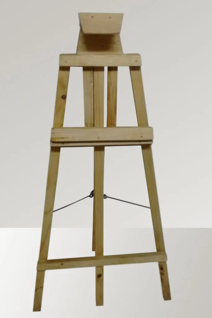 wooden easel standee front view