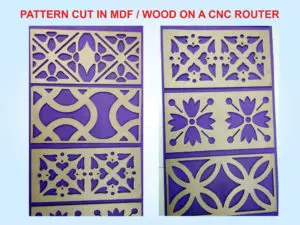 pattern cut into MDF using a CNC router