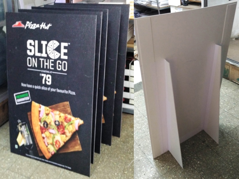 price for sun board / foam sheet standee with support flaps behind