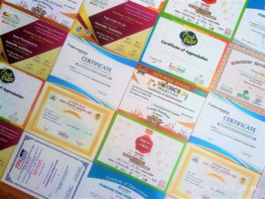 assortment of color certificates digitally printed