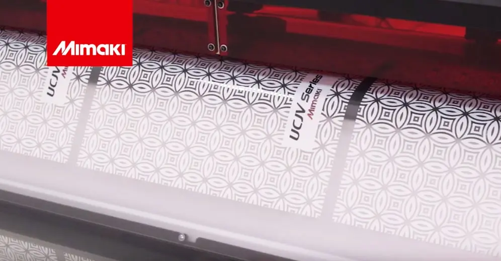 mimaki wide format printer using white ink printing on transparent media