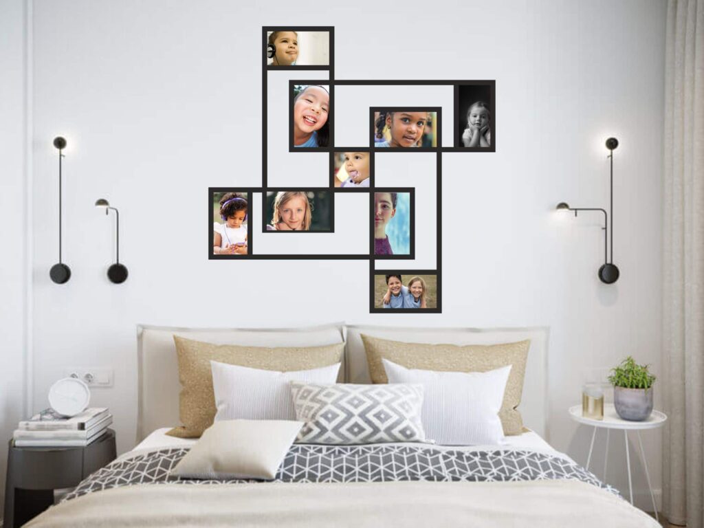 novel design idea for multiple photos in a frame as a great interior design concept