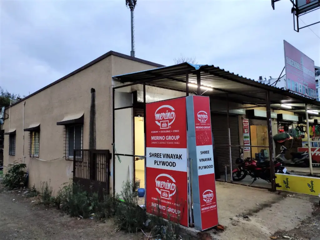 shop name board flex printed both frontlit and backlit for the merino company fitted outside a store