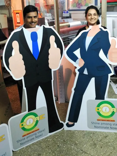cut out standee used as a selfie booth