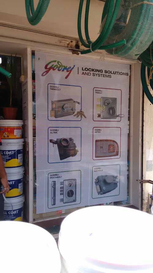 printed self adhesive vinyl used to brand the frontage of a hardware store