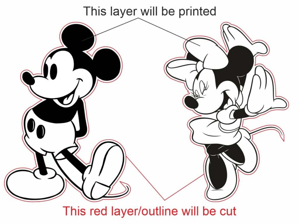 image showing two different layers in a print and cut job