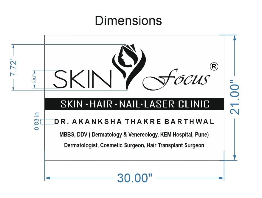 Page two of the acrylic logo board proposal which shows the exact dimensions of the board and the various elements within
