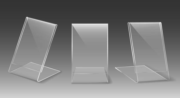 Plastic holder. Acrylic tent, transparent stand, office tag display, information desk sign, acryllic leaflet plate, menu priceholder