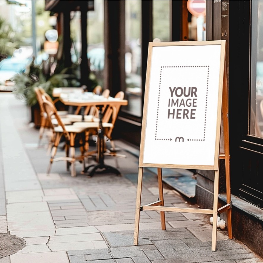 Placing a wooden easel stand outside your restaurant showcasing your food offerings and menu is the perfect method to grab client attention