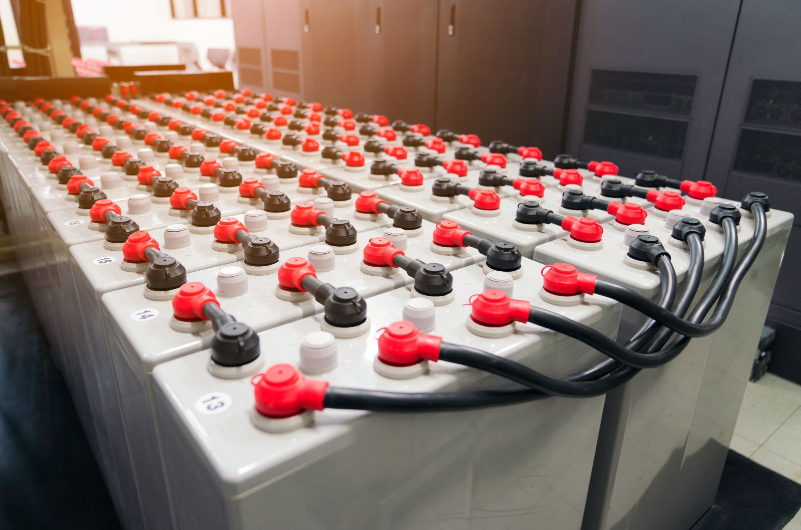 Battery pack in battery room in power plant for supply electricity in plant during shutdown phase