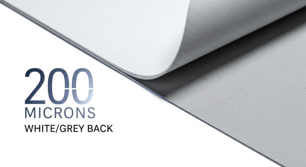 200 micron thick white/grey back exhibition poster