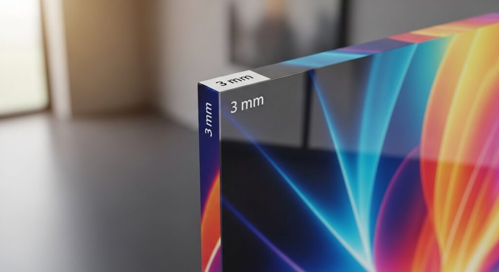 a reverse printed acrylic photo frame with the image reproduced on a 3 mm thick clear transparent acrylic sheet