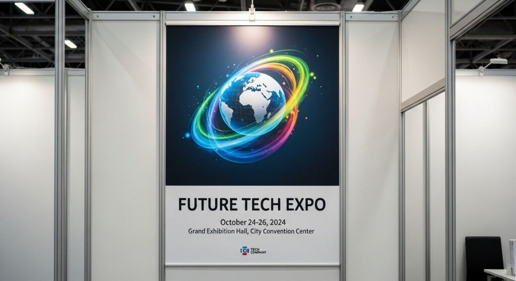exhibition poster with size 960/970 mm wide x 2400 mm high