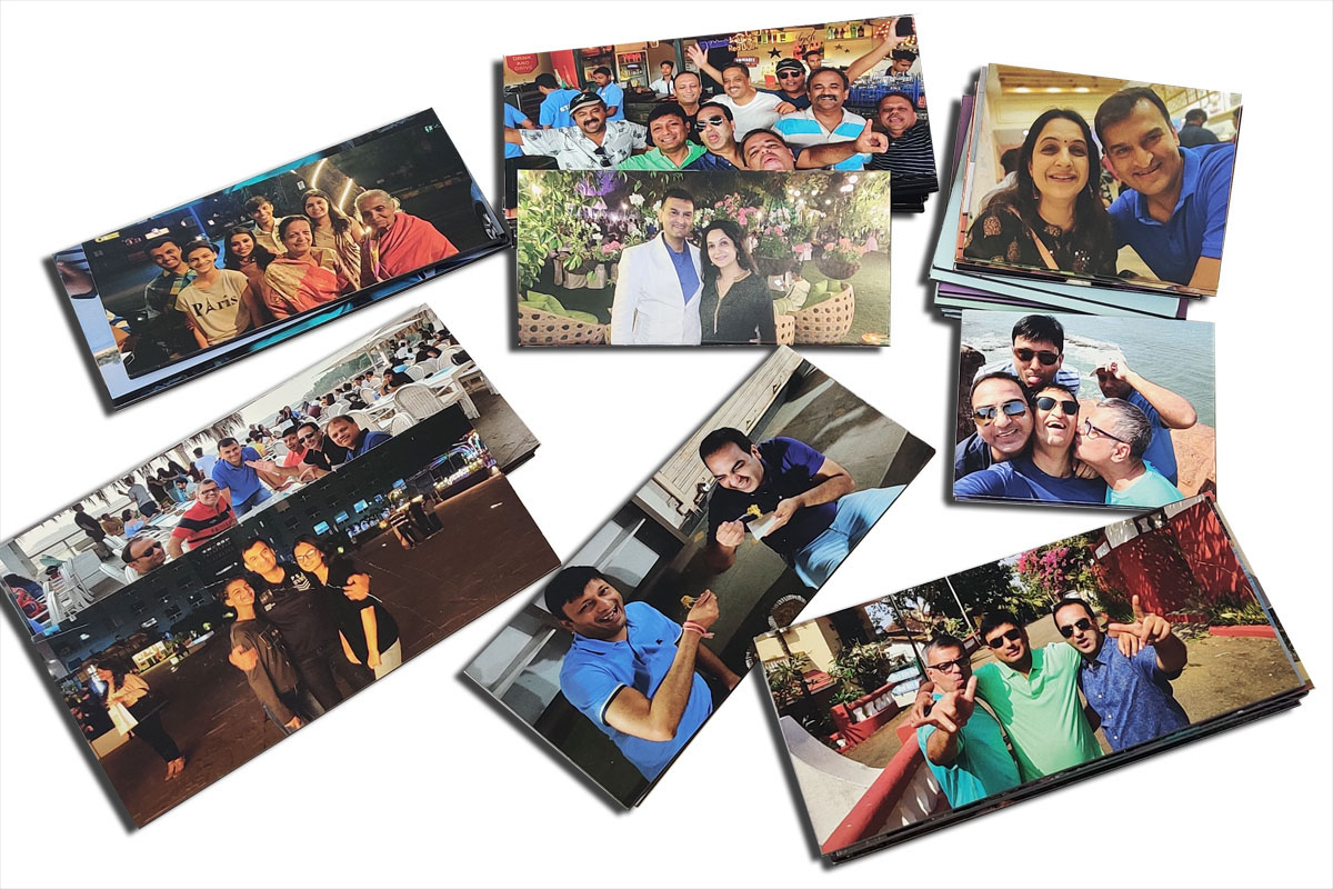 a stack of magnets printed with photos on images on a flexible plasto ferro magentic sheet