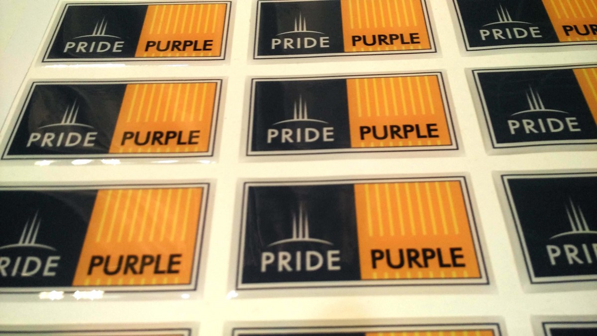 Pride Purple epoxy coated dome stickers