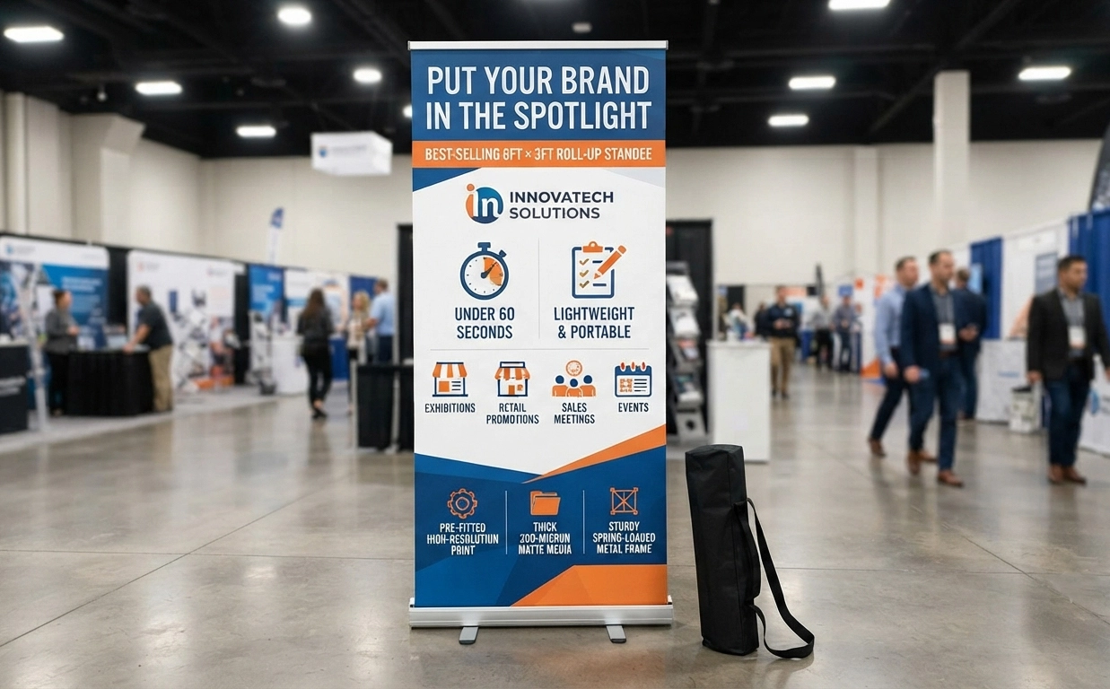 Roll-up Standee | 6 feet high X 3 feet wide