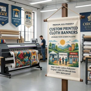 Premium, eco-friendly cloth banners for conferences and retail displays by Orchid Digitals in Pune and Mumbai.