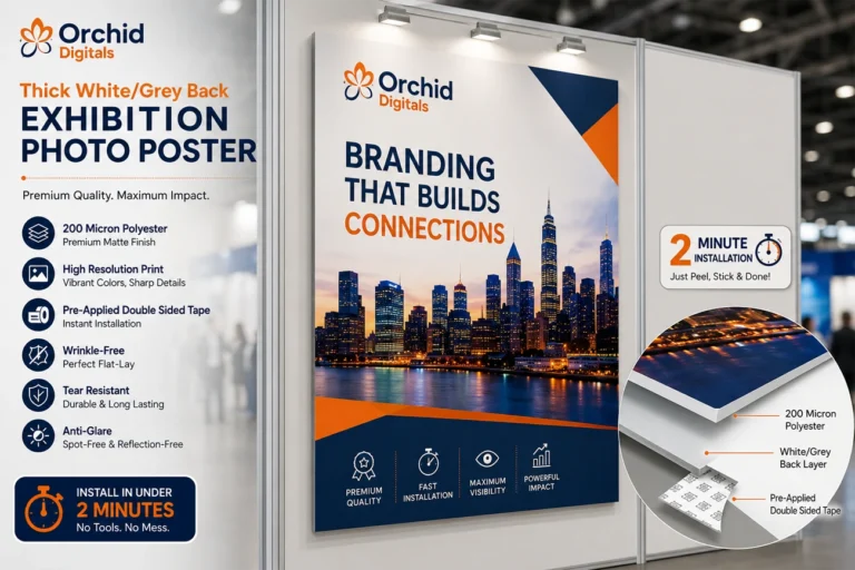 Thick White/Grey Back Exhibition Photo Poster
