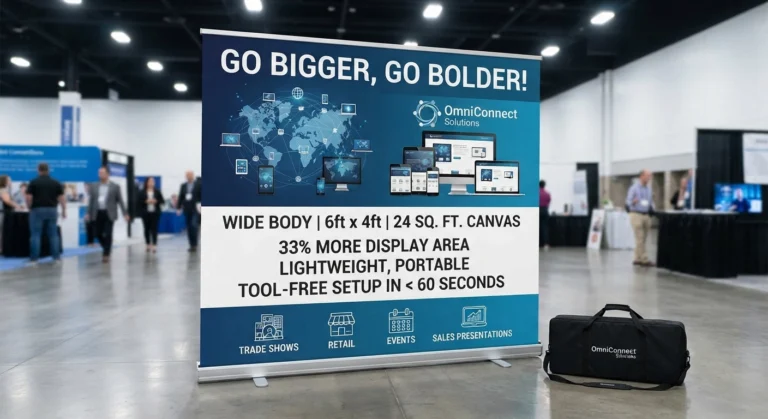 Roll-up Standee | Wide Body  | 6 feet high X 4 feet wide