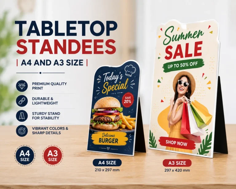 Tabletop standees | A4 and A3 Size
