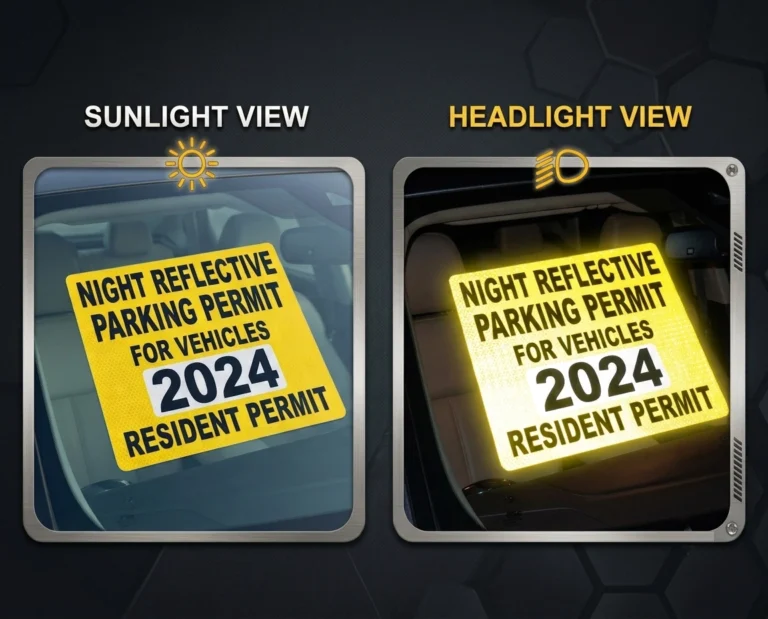 Night Reflective Parking Sticker Permits For Vehicles