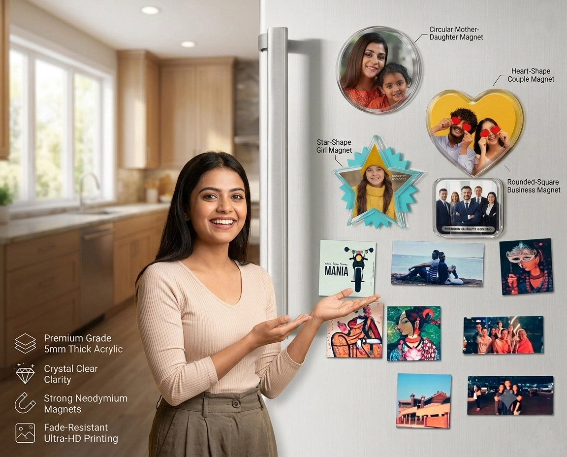 Magnetic Sticker Prints | Square/Rectangular Shaped Fridge Magnets