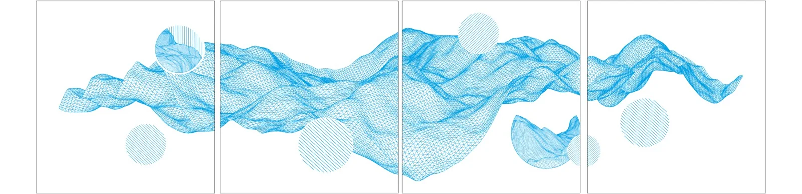 Artwork for the conference room glass, 188 x 48 in over four panes: the cyan shows what is printed in white ink