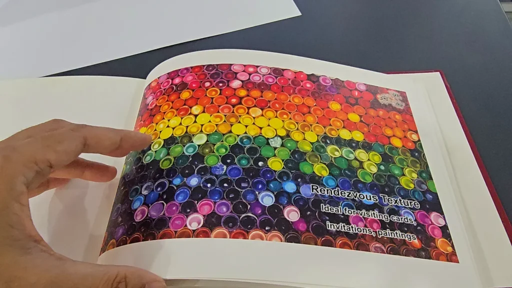 Paper sample album page: rendezvous texture paper